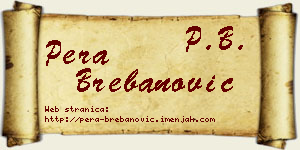 Pera Brebanović vizit kartica